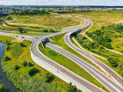 Construction of the new road in Pruszcz Gdanski. Poland