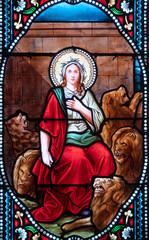 Fototapeta premium Stained glass (19th century) of Saint Thècle.