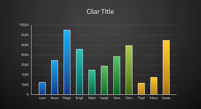 Colorful vertical bar chart representing data analysis trends against dark background for professional presentation usage