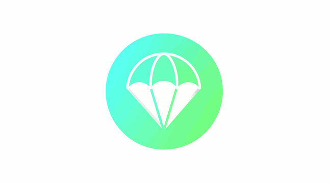 Parachute extreme sports icon.