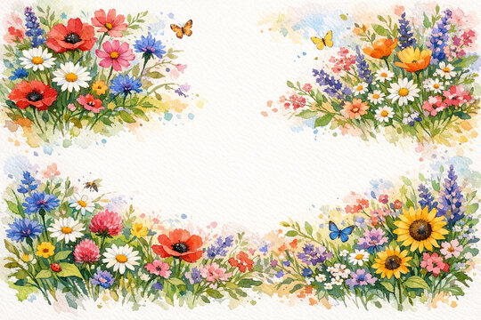 Colorful Flower Border