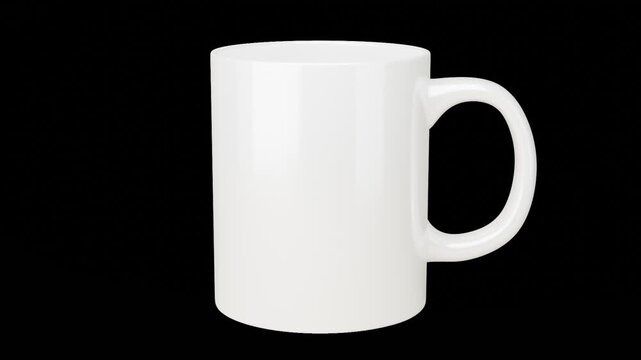 11 oz White Rotating Mug Video Mockup on Transparent Background