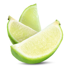 Lime slices isolated on white. Citrus fruit © New Africa
