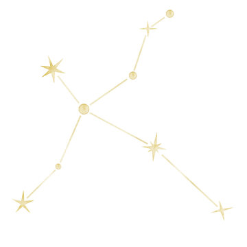 Cygnus watercolor constellation illustration on isolated background. Golden swan star map for astronomy, mythology, nursery decor, celestial collections and fantasy designs.