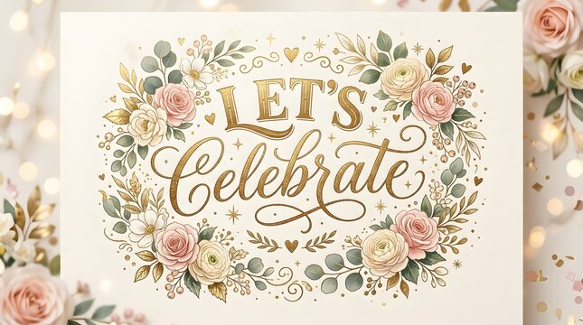Lets celebrate hand lettering with beautiful floral wreath
