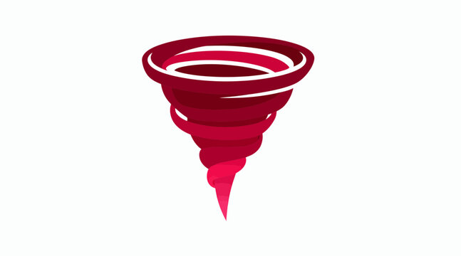 Maroon stylized tornado swirl icon.