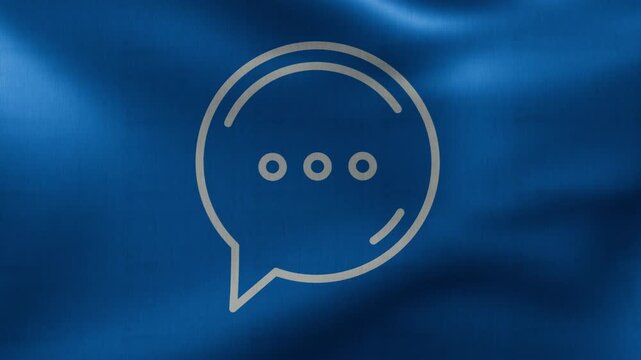 Animated flag displaying a round chat bubble with three dots
