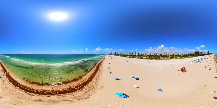Aerial 360 drone footage Miami Beach Summer 2026