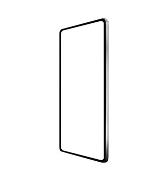 Modern generic tablet mockup in portrait orientation with empty white screen isolated on white background