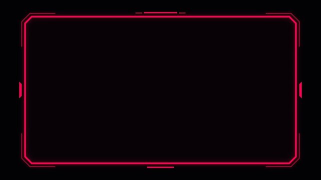 Red glowing digital frame overlay for futuristic video interface design