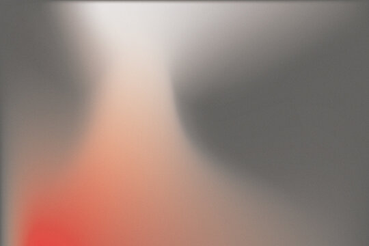 Orange and white light blur shapes on dark gray grain texture background with noisy effect.