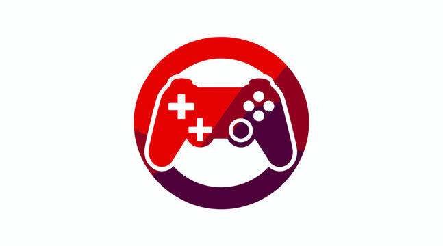Red circular game controller icon with buttons.