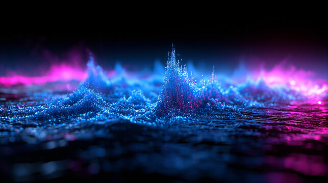 Digital Waveform Data Visualization with Glowing Particles