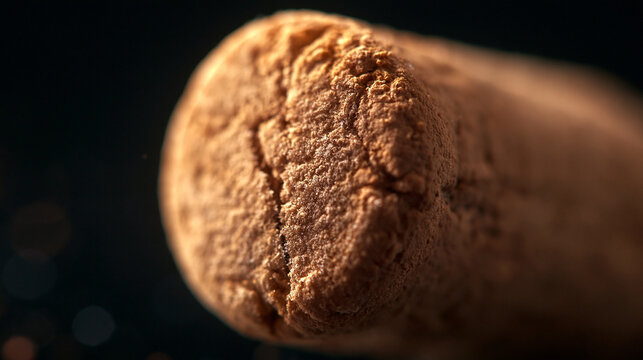 Macro Close Up of Natural Wine Cork Stopper