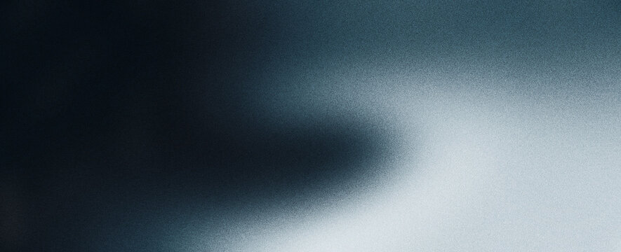 Dark grain texture background, light blue gray abstract grainy gradient blurs on black noise texture backdrop, abstract website header, digital wallpaper, web banner or event poster design