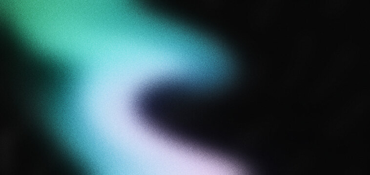 Dark grainy background, purple blue green glowing gradient dynamic shape, abstract noise texture website header, digital wallpaper, web banner, landing page backdrop or event poster design