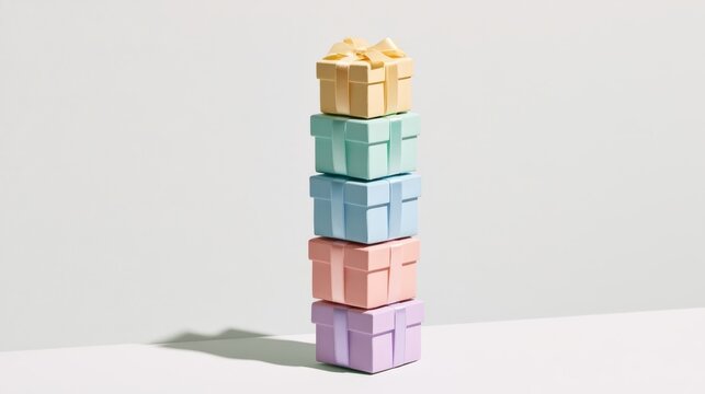 Lemon mint blue blush lavender gift stack minimal on white