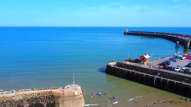 Folkestone Harbour Low Tide 4K