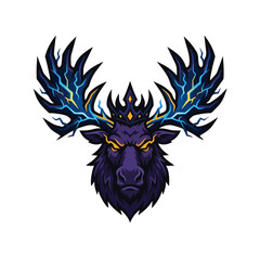 Fototapeta premium Fierce Electric Moose Mascot Logo Vector Illustration