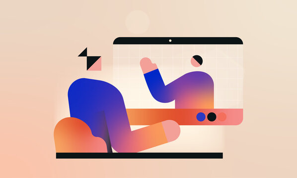 Online Video Call and Remote Communication Illustration