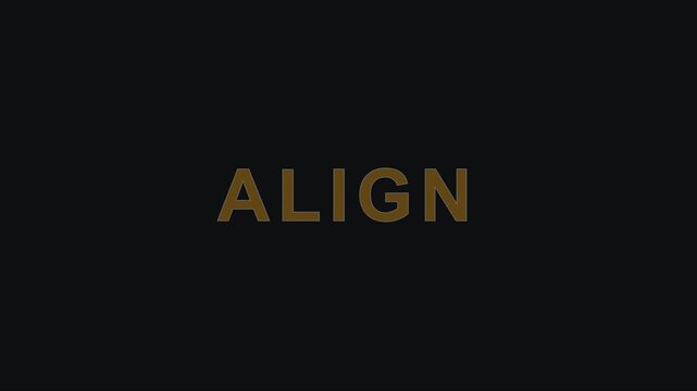 Minimalist align text animation on 4k black background, for modern business, presentations and corporate, branding projects