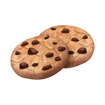Sweets realistic cookies chocolate
