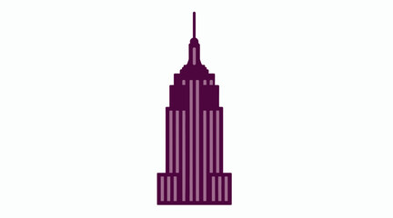 Purple city skyscraper architecture icon. © lavinia