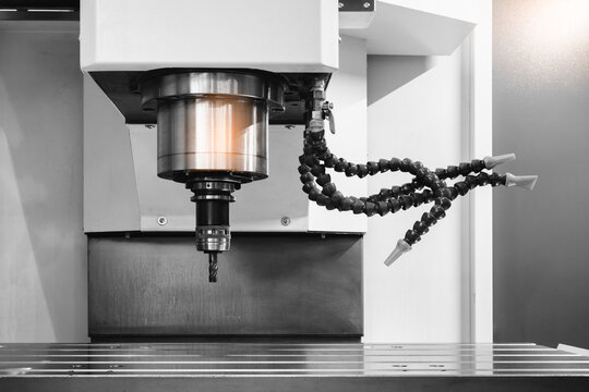 Modern programmable metalworking CNC multifunctional milling drilling grinding tool automatic machine, tech industrial technology background