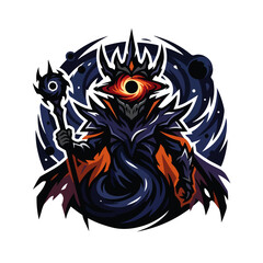 Fototapeta premium Cosmic Void Sorcerer Mascot Logo Vector Illustration