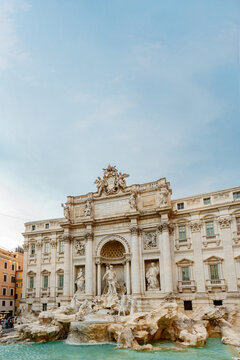 Trevi Fountain Beneath Roman Sky