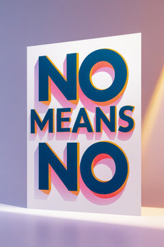 Feminist movement with slogan no means no against rape, violence, abuse and harassment AI Generative