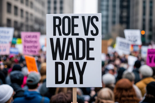 Feminist protest women against ban abortion, control autonomy female body, Roe vs Wade AI Generative