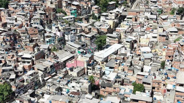 Aerial View of Rocinha Favela in Rio de Janeiro, Brazil