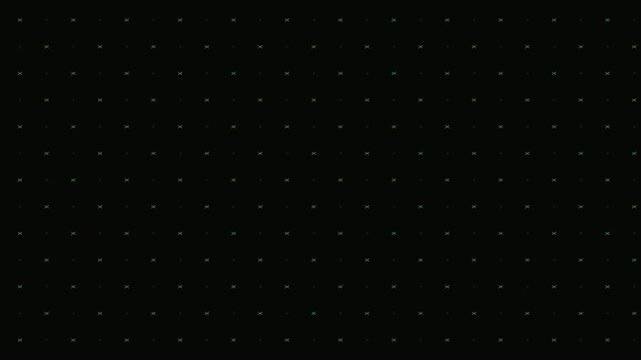 Abstract Dark Green Rotating Plus Symbols And Pulsing Dots Diagonal Seamless Loop Motion Background
