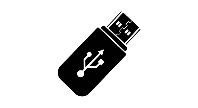 Vector illustration of usb flash drive icon on a transparent background