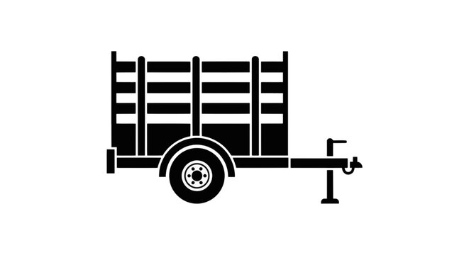 Vector illustration of utility trailer icon on a transparent background