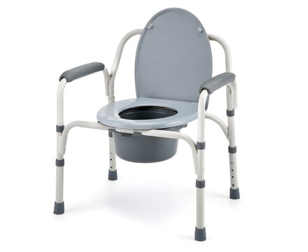 Portable Bedside Commode for Seniors Armrests Removable Bucket Convenient Toileting Support and Home Care Needs