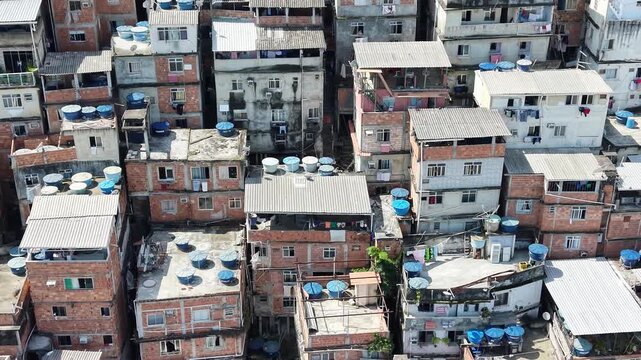 Aerial View of Rocinha Favela in Rio de Janeiro, Brazil