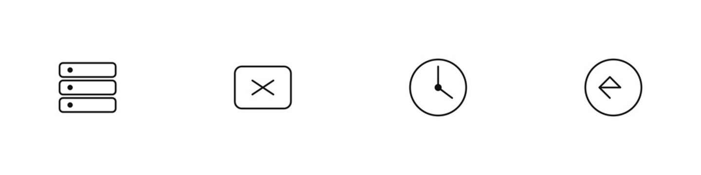 Background Job Queue Line Icon Set - Worker Pool, Dead-Letter Queue, Overflow Valve, Retry Backoff