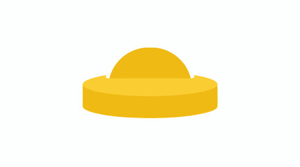 Fototapeta premium Flat golden round button or coin icon.
