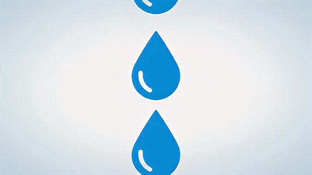 Blue Water Droplet Releasing Small Drops
