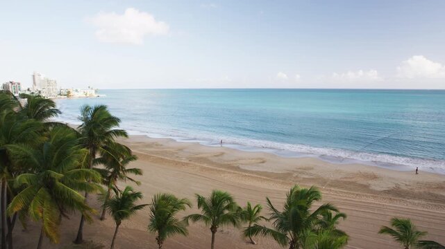 Isla Verde Beach in Puerto Rico. Tourist destination for beach resort and cruise ship tourists.