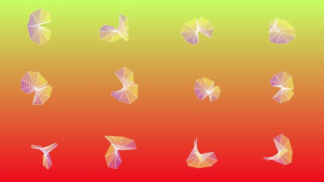 Dynamic geometric spiderweb patterns deforming and unfolding in a continuous rhythmic loop
