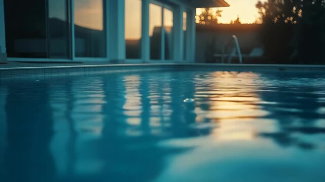 A tranquil evening swim with reflections of nature.