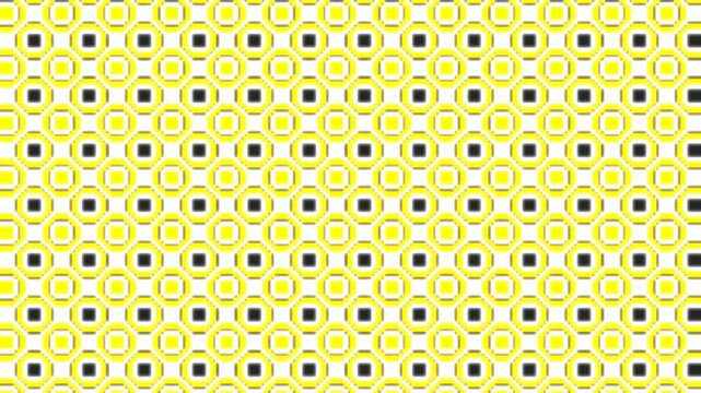 Yellow and Grey Geometric Rounded Square Grid Pattern