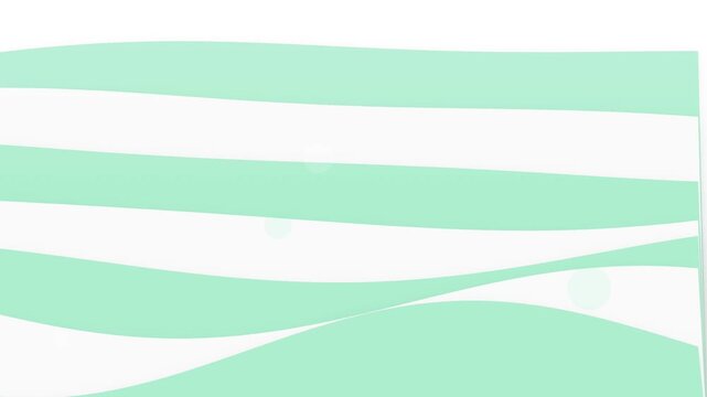 Mint green and white wavy lines.