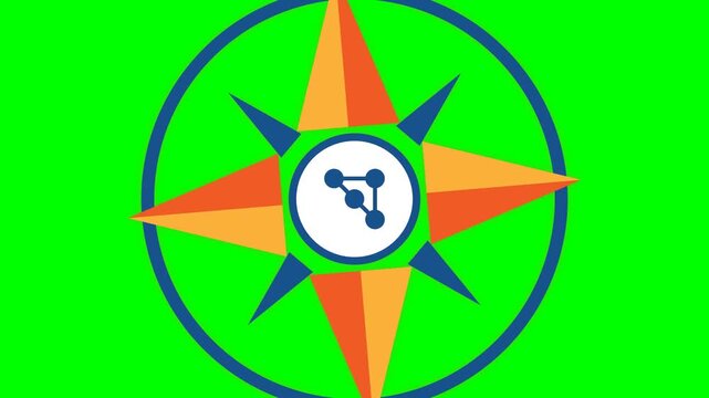 compass icon illustrating navigation process representing artificial intelligence direction and decision guidance