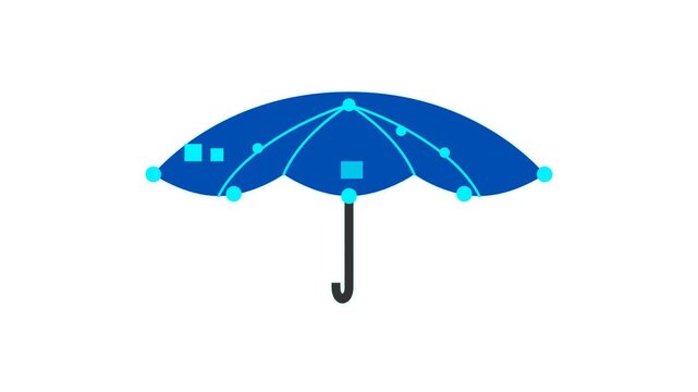 umbrella icon depicting protection process representing artificial intelligence security and data shield