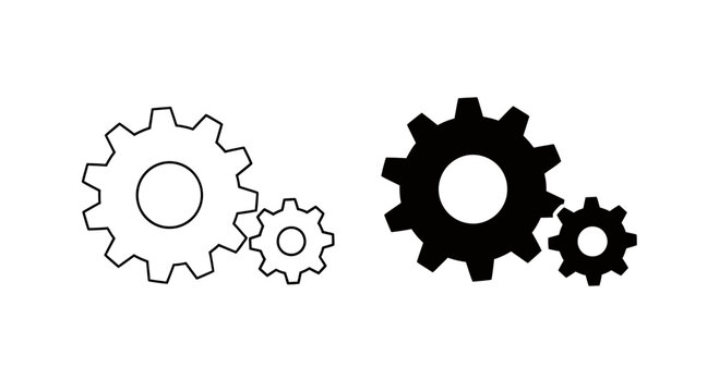 Interlocking gears in contrasting tones representing mechanical technology and industrial design.
