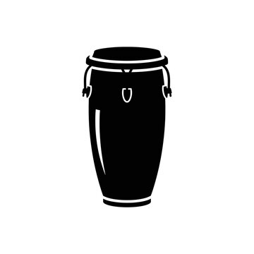 Black Silhouette of a Conga Drum.